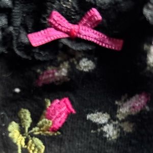Betsey Johnson Hot pink rose knee socks lace trim ruffles dollbaby pinup vintage